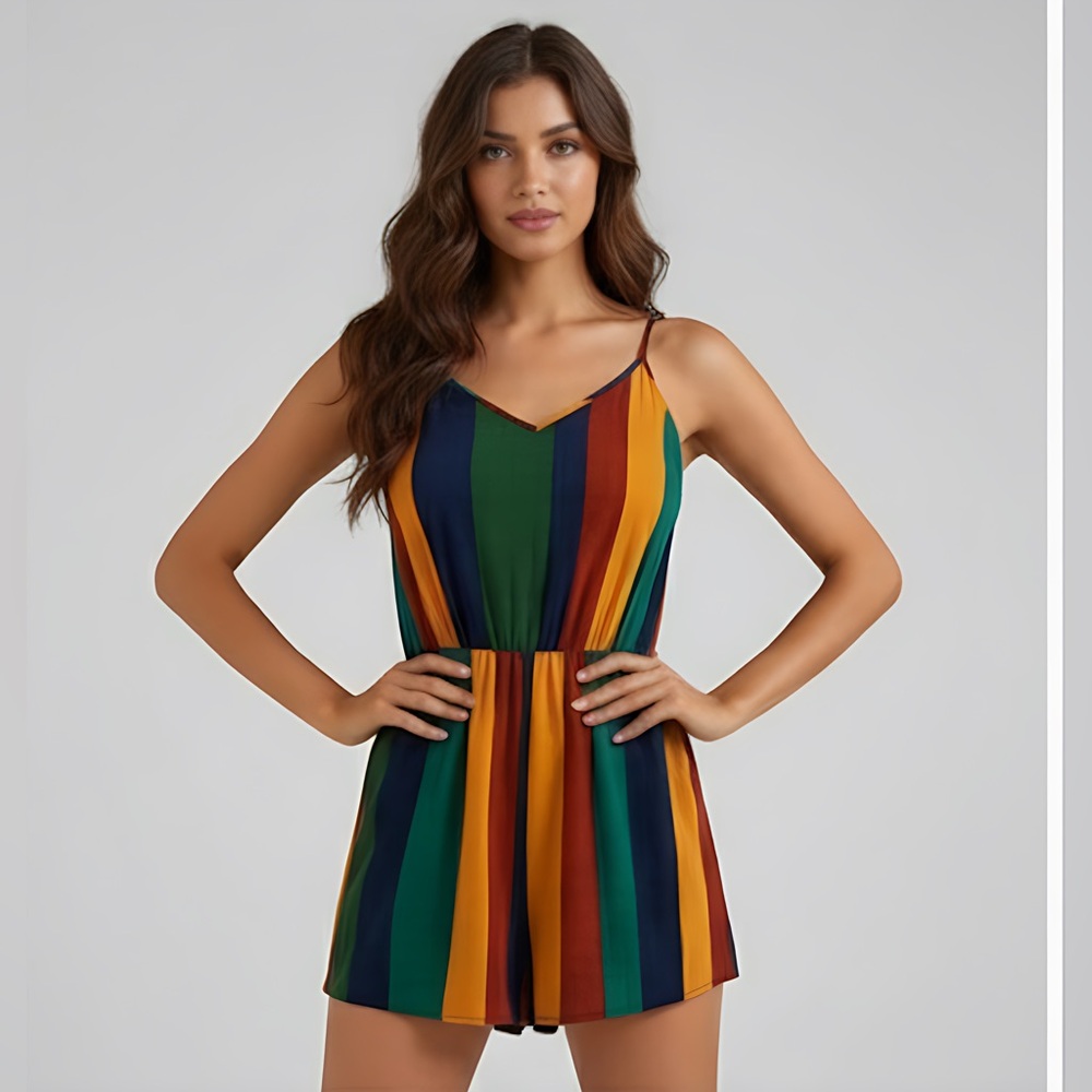 LAST ONE 🔥 Multi Colour Striped Romper - Picture 3 of 6